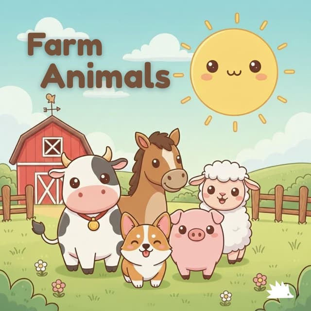 Farm Animals Kids Art Book